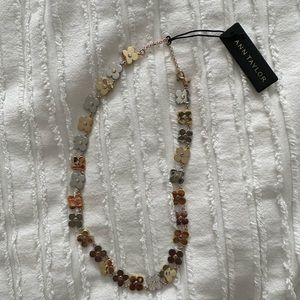 Ann Taylor Silver and Gold Floral Necklace